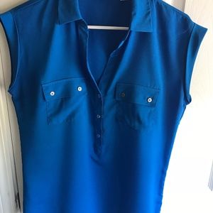 New York & Company, Blue, Short Sleeve Top